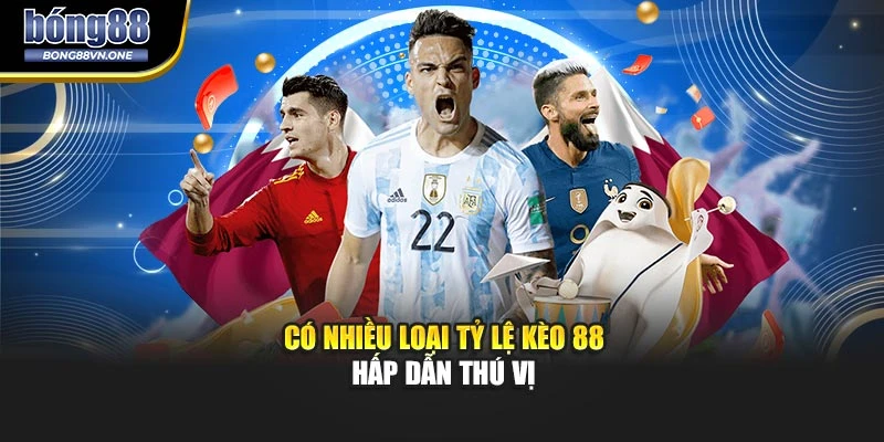 Có nhiều loại tỷ lệ kèo 88 hấp dẫn thú vị